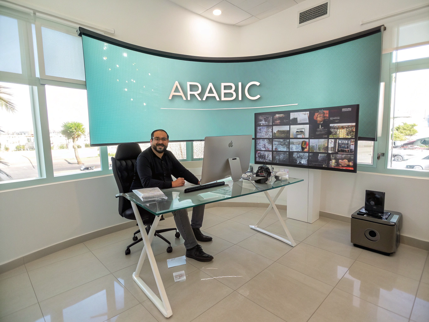 مستقل يعمل على تنظيم ملف أعماله على حاسوب محمول
